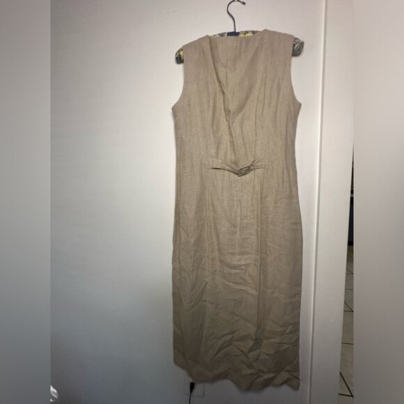 St. John’s Bay Size 8 or Medium linen blend button down sleeveless duster dress - Picture 6 of 8